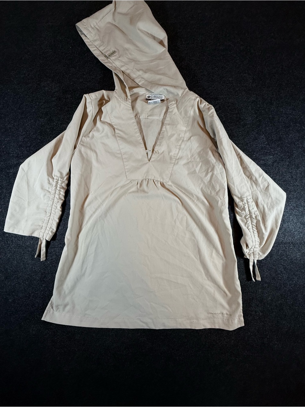 Medium Columbia Omni-Shade Hooded Pullover Tunic Hiking Travel Sun Protection